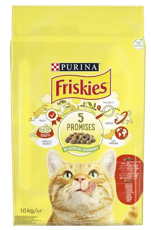 Purina Friskies száraz macskaeledel marhás 10 kg
